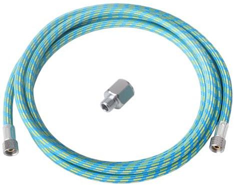 6 Foot Airbrush Hose Nylon Braided 1.8m Airbrush Air Hose with 1/8 Size Fittings on Both and Adapter 1/8 Male to 1/4 Female Air Compatible with Most Airbrush Compressors Hose Tool Accessories Kit