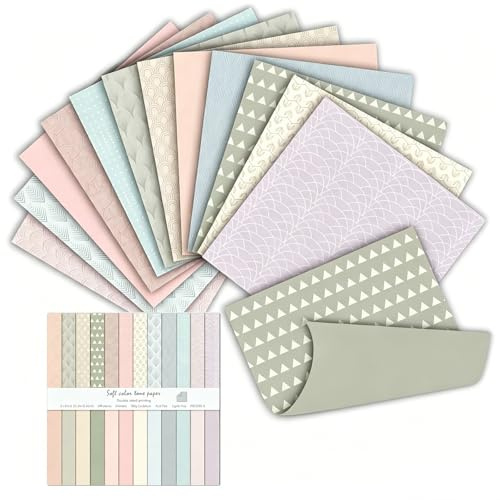48 Sheets Scrapbook Paper, 6 Inch 24 Designs Patterned Scrapbooking Paper Card for Crafting Decorative for Card Making Scrapbook Decoration DIY Projects 15.2x15.2cm