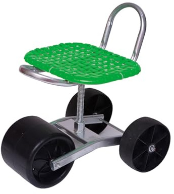 Sgabello da giardinaggio con sedile girevole, monopattino da esterno per una facile semina, altezza della seduta regolabile a 360°, perfetto per lavori in giardino e comfort