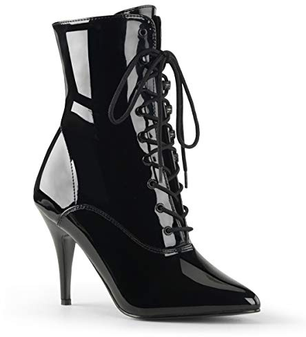 Pleaser VANITY-1020, Damen Halbschaft Stiefel, Schwarz (Blk Pat), EU 42 (UK 9)