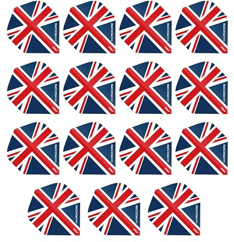 RED DRAGON Hardcore XT Union Jack Extra Thick Standard Dart Flights - 5 sets Per Pack (15 Dart Flights in total)