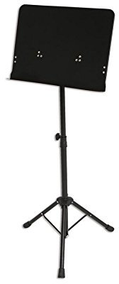 Betzold Musik - Notenständer schwarz, klappbar, Metallplatte, höhenverstellbar - Notenpult Orchesterpult