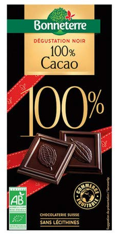 BONNETERRE Chocolat noir Dégustation 100% Cacao 70G Bio -