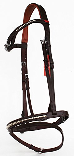 Horse Leather English Bridle Padded Jumping Adjustable Fancy Full TACK 803449CKF