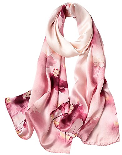 STORY OF SHANGHAI Bufanda de seda para mujer 100% seda, 40+ Bufanda de mujer lujosa y colorida, cálida y suave, ligera, se puede llevar como estola, regalo o decoración de moda - 53 * 172 cm