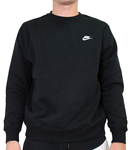 NIKE Men's M Nsw Club Crw Bb Long Sleeved T shirt, Black/(White), XXL UK
