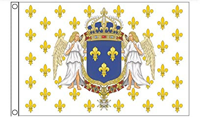 Stormflag Drapeaux Royal France 100x150cm Drapeau Royaume de France Cœur de Jésus 100x150cm Polyester 90g avec œillets et Double couture
