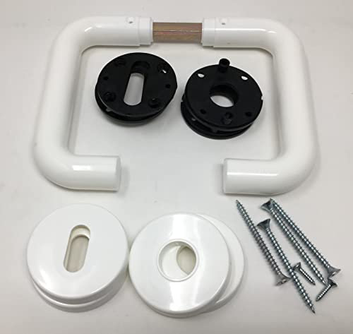 SRB Türbeschlag weiss Kunststoff - R für Zimmertüren und Wohnungseingangstüren inkl. Befestigungsmaterial