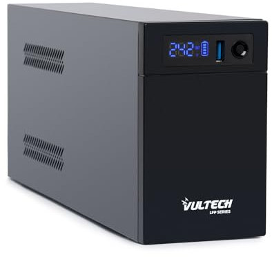 VulTech UPS1400VA-LFP Gruppo di continuità UPS Serie LFP al litio potenza 1400VA 700Watt con batterie litio Garanzia 2 anni, protezione Blackout, sbalzi di tensione per Pc, videosorveglianza, AVR