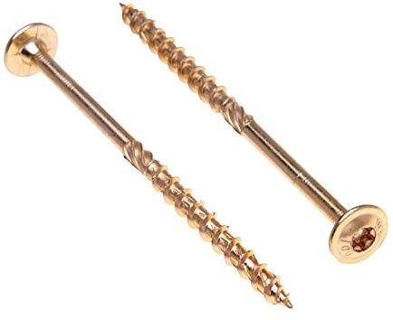 Vis Keple 6 mm x 80 mm - Torx pour Bois et Traverses de Chemin de Fer, Terrasse, Assemblage et Construction - Lot de 100 Pièces