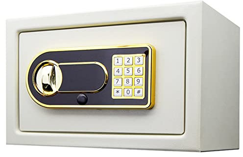 Piccola Cassaforte, Cassaforte Da Armadio, Cassaforte A Muro Con Serratura A Combinazione E 2 Chiavi Di Emergenza, Cassetta Di Sicurezza Elettronica Per Home Office Hotel,Bianca
