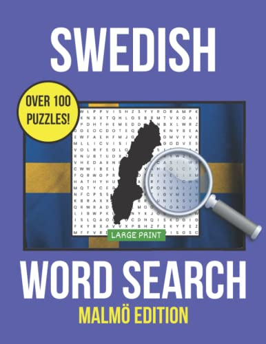Swedish Word Search Malmö Edition Large Print: Help learn the language of Sweden with this Puzzle Book