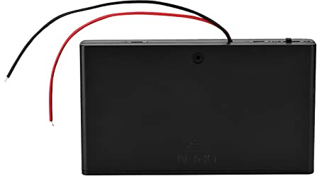 12 Volt Aa Batterilåda Aa Batterihållare Svart Abs Bärbar 8st Aa Batterihållare Batteriförvaringslåda med Lock Strömbrytare