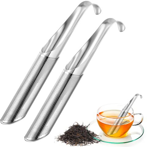 2 Pezzi Infusore per Tisane,Riutilizzabile Filtro Te Colino da Tè in Acciaio Inossidabile Filtro The Infusione con Gancio per Tè Sfuso, Spezie, Rosa, Perfetto da Appendere alla Tazza