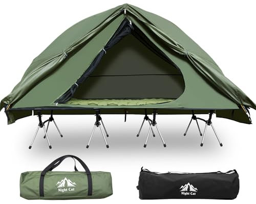 Zelt mit Feldbett 1 Mann Outdoor: Camping Bett mit Feldbett Zelt 1 Person für Wandern Abenteuer Erkundung