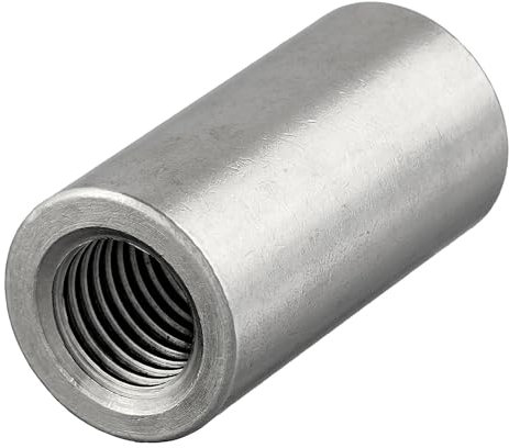 Lot de 2 manchons ronds avec filetage intérieur - Acier inoxydable A2/V2A - Manchon fileté - Manchon de connexion - Écrous d'écartement - Écrous longs (M16 x 50 mm, 2 pièces)