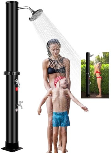 Bsteciar 40 litres Douche Solaire Extérieure pour Jardin et Piscine - Douches de Jardin Réglable avec Robinet, Température Maximale de 60°C - Idéal pour Douche Solaire Camping et Piscine