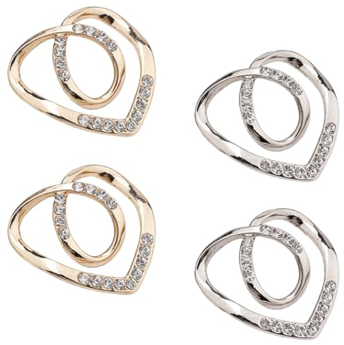 OQKAHIV Lot de 4 broches en métal pour t-shirt et écharpe, pour vêtements – Broches élégantes pour femme, pour décolure, épinglettes, cardigan, pinces à vêtements, broches