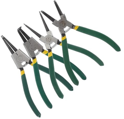 ABOOFAN 1 Juego alicates con resorte alicates de seguridad alicates para anillos elásticos cargado de resortes pinzas para anillos de retención alicates para arandelas exteriores acero