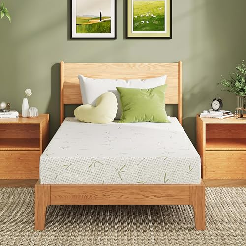 EGOHOME 8 Inch Full Size Mattress, Cooling Green Tea Gel Memory Foam for Pressure Relief, Medium Firm Support, Fiberglass Free, Bed in a Box, CertiPUR-US Certified