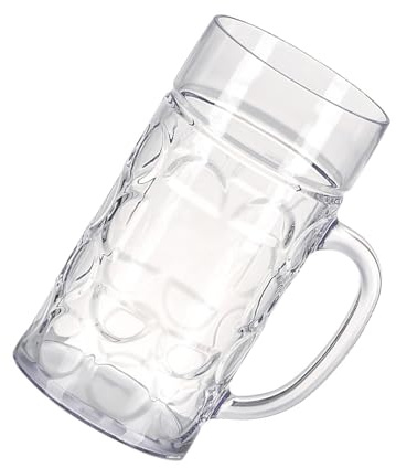 CeaBulo Boccale da birra con manico ergonomico con grandi design a fossette, tazza da birra con manico largo per bevande fredde e calde
