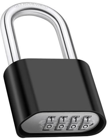 Adiwo Schwer Zahlenschloss, 8mm Dicker, Robust Vorhängeschloss Zahlenschloss, 4 Stellig Zahlencode Schloss, Wetterfeste Kombinationsschloss, Hochsicherheits Vorhängeschloss mit Zahlencode, 102mm