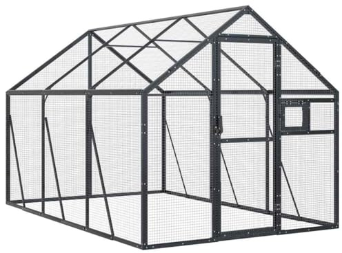 Mokuyary - Aviario (1,79 x 3 x 1,85 m, aluminio, aviario al aire libre, jaula para pájaros, canarios, pinzas, periquitos ondulados, indeseparables