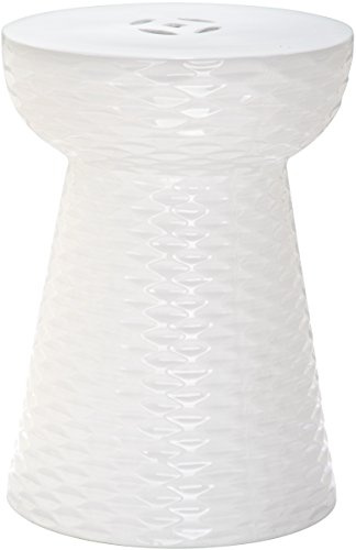 Safavieh Daphne Glazed Ceramic Decorative Garden Stool, White