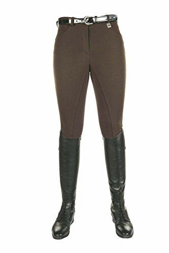 HKM Herren Reithose-luzern-1/1 Belmtex Besatz, Dunkelbraun, 36