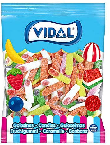 Vidal Sortimentskaramell aus Gummi mit Pica-Geschmack, Rosa, Gelb, Orange und Grün, Mischung von Obst, Beutel 1,5 kg (101),