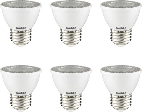 Sunlite LED PAR16 Dimmable, Short Neck Recessed Spotlight Light Bulb, 7-Watt, (50W Halogen Replacement) 500 Lumens, Medium E26 Base, ETL Listed, 6 Count, 2700K Soft White