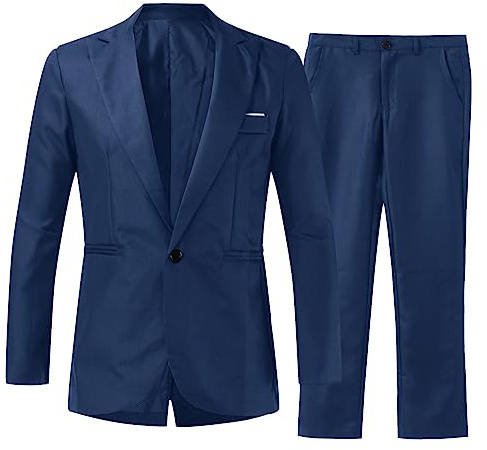 Abiti da Uomo Completo da Uomo per Affari di Tinta Unita Matrimonio Business Formale Suit Completi Abito da Lavoro Blazer Giacche Casual Pantaloni Elegante Cerimonia Giacca Party Wedding 2 Pezzo Suit