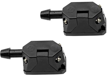 Unifizz 2 boquillas de pulverización de agua de columna recta con 4 agujeros, juego de boquillas de lavado de parabrisas delantero, columna recta, compatible con Ford for Honda for Chrysler for BMW