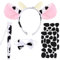5 Piezas Traje de Vaca, Etiquetas de Té Autoadhesivas Con Orejas y Cola de Lazo, Ropa Para Niños, Accesorios de Fiesta Cosplay del Carnaval de Halloween