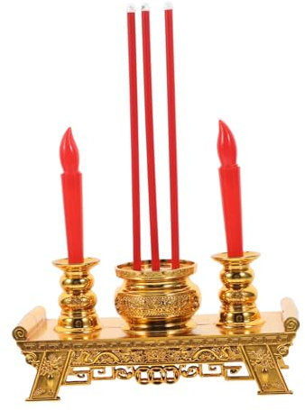 Cabilock 2Pcs Lampada Della Buddista Cinese Candele D'Altare Lampada Candele D'Altare Luce Cinese a Della Buddista Elettrico Meditazione Decor Spirituale