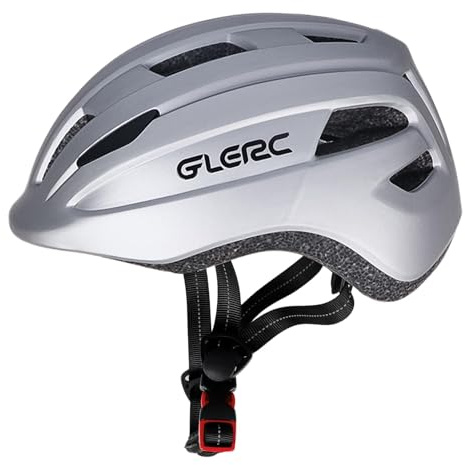 Glerc Casco Multi-Sport per Bambini per Età 8 9 10 11 12 13 Anni, per Bicicletta, Monopattino e Skateboard, Taglia Regolabile M con Manopola, Design Leggero e Ventilato, Titanio