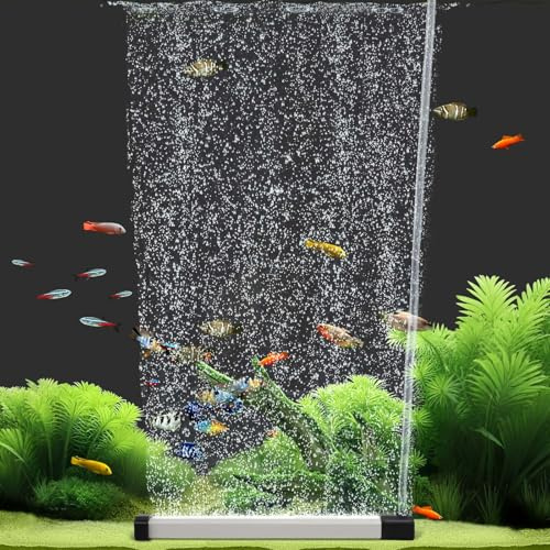 hygger Aquarium Bubble Curtain Wall, Fish Tank Air Bubbler Quiet High Dissolved Oxygen Diffuser Aquarium Air Stone with Air Tubing for Freshwater Saltwater (15cm)