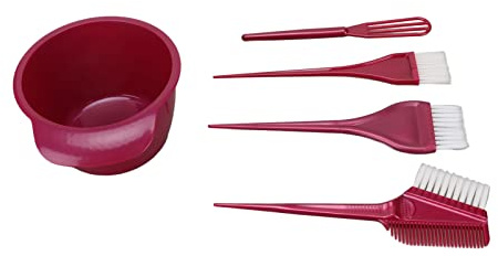 Kit de Blanqueador de Cabello, Kit para Colorear Tinte para el Cabello sin Deslizamiento con Cepillos Fibra Nylon 5pcs 5pcs y Tazón Mezcla Teñido y Peinado Profesional