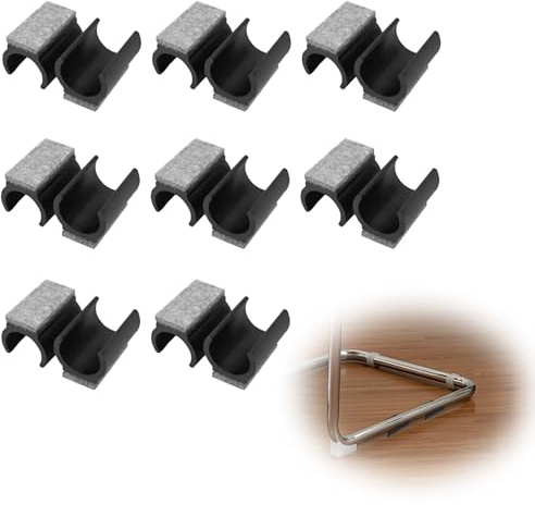 tiyiyok 16 Piezas de Almohadillas para Silla, Deslizadores de Fieltro en Forma de U 25 mm, Chair Leg Floor Protector para Sillas Cantilever, Protección para Baldosas y Parqué, Reduce Ruido