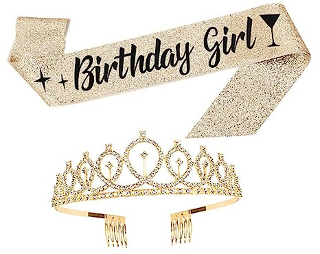 FOYTOKI Couronne Décorative Anniversaire Ceinture De Cérémonie Féminine Avec Bandoulière Et Peigne Intégré