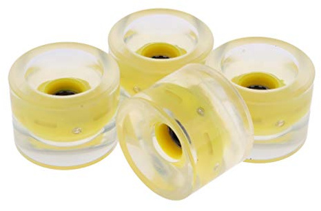BDJXOZYH 4 delar 70 mm upplyst skateboard longboard hjul lyser på natten 78A gul