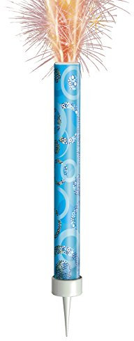 Unique Party 37328 - Glitz Blue Birthday Fountain Candles, Pack of 3