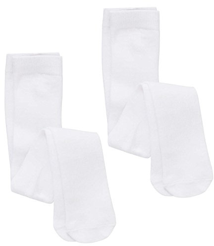 WB SOCKS 2 pares de medias blancas lisas para bebé, blanco, 0-6 meses
