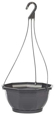 EDA - Coupe Suspension AERIA percée Ø 27 cm - avec Soucoupe et Tringle de Suspension - Volume 4,5 L - Gris anthracite