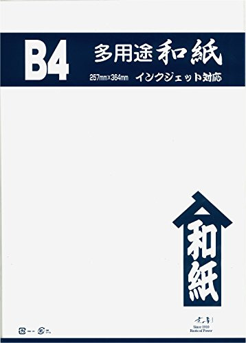 Kyoto Elephant 2-529 Washi Paper, OA Compatible, Healing Washi Paper, B4, White, 50 Sheets