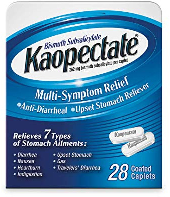 Kaopectate Multi-Symptom Anti-Diarrheal& Upset Stomach Reliever, 28 Caplets, White