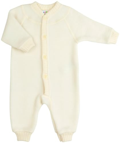 Joha - 100% wolfleece warme Jumpsuit Overall onesie - Naturel