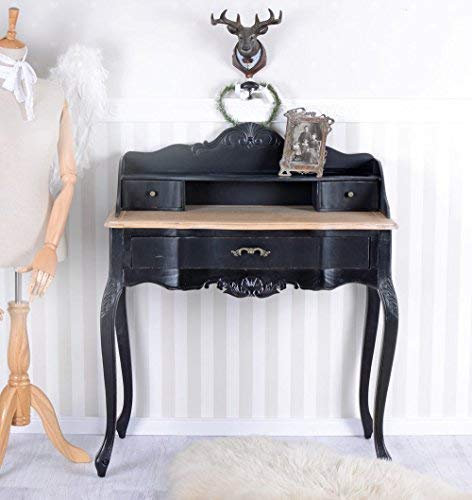 Damensekretär Villa Vintage Sekretär Schwarz Wandtisch Antik Konsole hma054 Palazzo Exclusiv