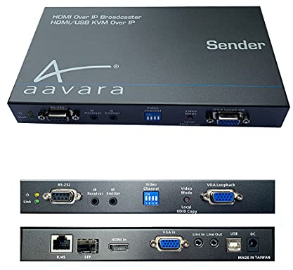 Aavara 1080p Over IP Sender, CEC/KVM/HDMI Over IP, Upscale 4K Auflösung PB9000HD-SE