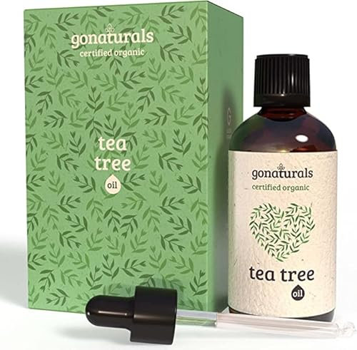 GONATURALS® Pure Tea Tree Oil for Skin, Hair & Body, Anti-Aging, Itch & Acne, Fragrance-Free, 100% Vegan Premium Oil for Hair Growth, Natural, Safe & Versatile for DIY Beauty, Made in Germany, 50ml